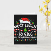 Most Likely To Sing All The Christmas Songs Family Kaart (Gele Bloem)