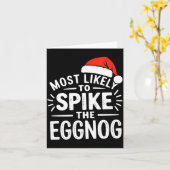 Most Likely To Ske The Eggnog Christmas Matching  Kaart (Gele Bloem)