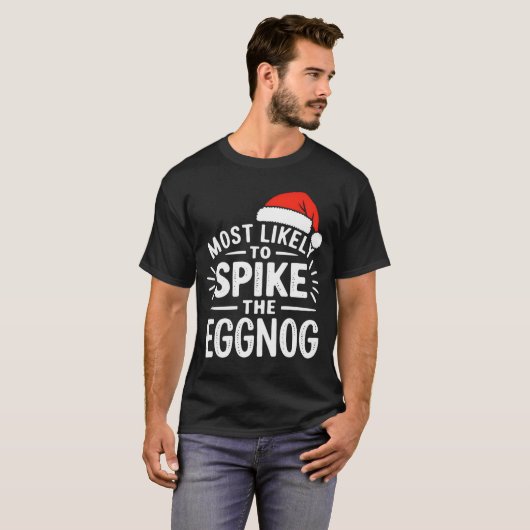 Most Likely To Ske The Eggnog Christmas Matching T-shirt (Voorkant volledig)