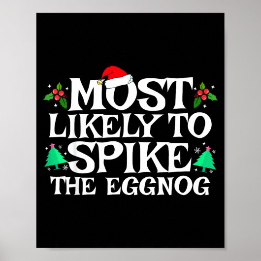 Most Likely To Ske The Eggnog Funny Matching Chris Poster (Voorkant)