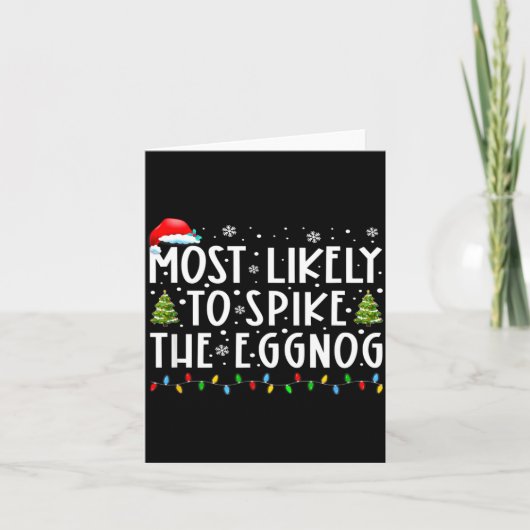 Most Likely To Ske The Eggnog Matching Christmas  Kaart (Voorkant)