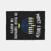 Most Likely To Sleep Through Party Hanukkah Group  Fleece Deken (Voorkant (Horizontaal))