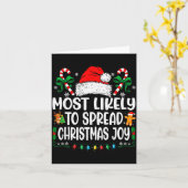 Most Likely To Spread Christmas Joy Family Matchin Kaart (Gele Bloem)