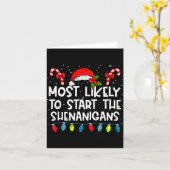 Most Likely To Start The Shenanigans Family Crew C Kaart (Gele Bloem)