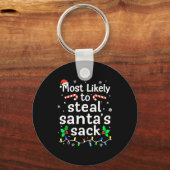 Most Likely To Steal Santa’s Sack Family Xmas Holi Sleutelhanger (Voorkant)