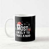 Most Likely To Take A Nap Christmas Funny Xmas Lon Koffiemok (Links)