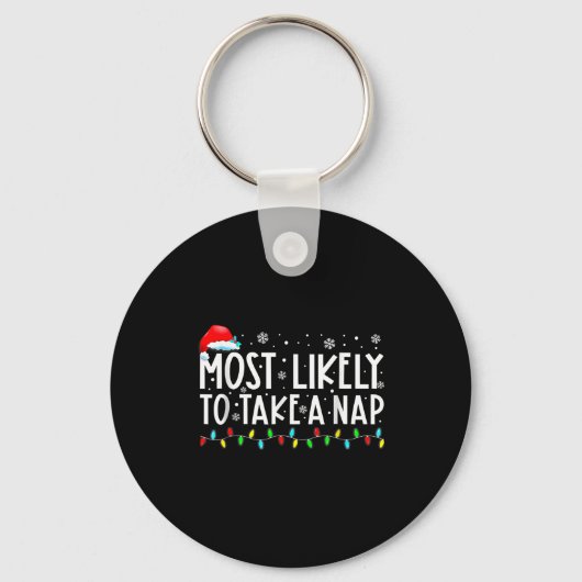 Most Likely To Take A Nap Christmas Sleutelhanger (Voorkant)