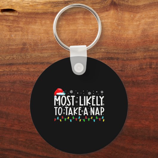 Most Likely To Take A Nap Christmas Sleutelhanger (Voorkant)