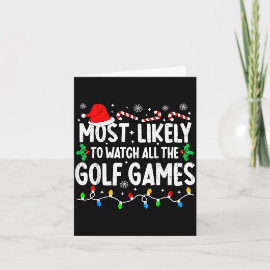 Most Likely To Watch All Golf Games Funny Matching Kaart (Voorkant)