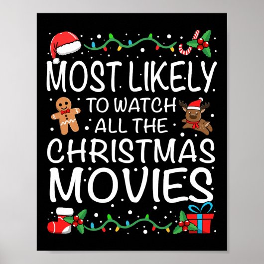 Most Likely To Watch The Christmas Movies Family C Poster (Voorkant)