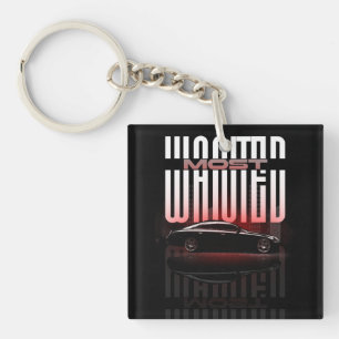 Most Wanted Street Racer Acryl Sleutelhanger
