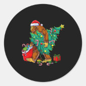 Most Wonderful Christmas Co Bigfoot Christmas Tree Ronde Sticker (Voorkant)