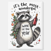 Most Wonderful Wine of the Year Raccoon Magneet (Voorkant)