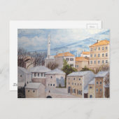 Mostar, Bosnië - Acryltueel schilderen Briefkaart (Voorkant / Achterkant)