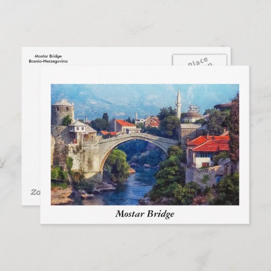 Mostar Bridge Briefkaart (Voorkant / Achterkant)