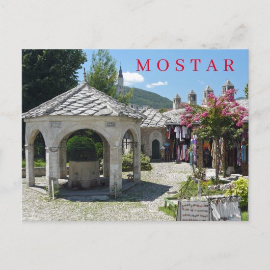 Mostar moskee binnenhof ansichtkaart briefkaart (Voorkant)