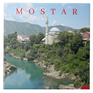 Mostar moskee uitzicht keramische tegel tegeltje
