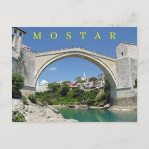Mostar Old Bridge en Old Town briefkaart