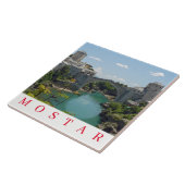 Mostar Old Bridge keramische tegel Tegeltje (Zijkant)