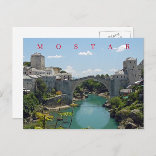 Mostar Old Bridge uitzicht briefkaart (Voorkant / Achterkant)