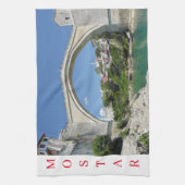 Mostar Old Bridge uitzicht theedoek (Verticaal)