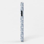 mosterd blauw en wit bloemmonogram Case-Mate iPhone case (Achterkant/rechts)