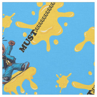 Mosterd Blauw Katoen Stof door de tuin