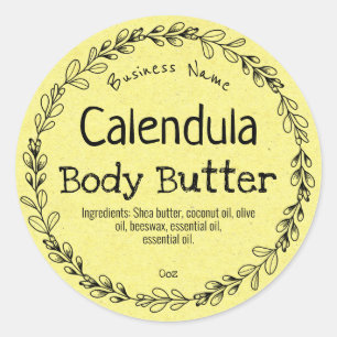 Mosterd Calendula productetiketten Ronde Sticker