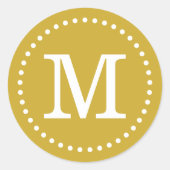 Mosterd Custom Monogram Envelope Seal Ronde Sticker (Voorkant)