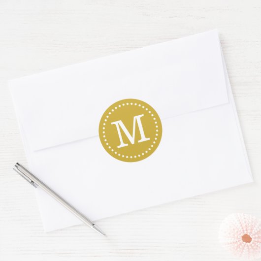 Mosterd Custom Monogram Envelope Seal Ronde Sticker (Envelop)