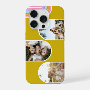 Mosterd Cute Modern 3 Foto Lay-out Aangepast iPhone 15 Pro Hoesje
