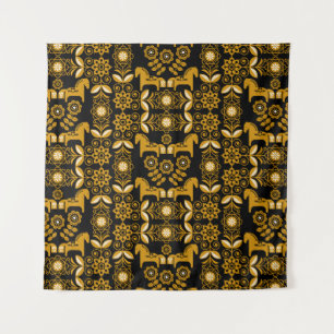 Mosterd Dala Zweeds Paard Print Wandkleed