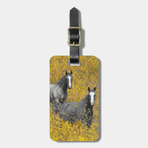 Mosterd en paarden bagagelabel