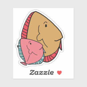 mosterd en roze vis sticker