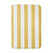 Mosterd en Witte gestripte Bath Mat (Voorkant Verticaal)