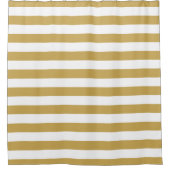 Mosterd en witte strepen Douchegordijn (Voorkant)