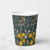 Mosterd Floral Beetles & Bijen Boheemse Wildflower Papieren Bekers (Rechts)