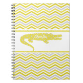 Mosterd Gator op Chevron gepersonaliseerd Notitieb Notitieboek (Voorkant)