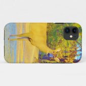 Mosterd gekleurd deer met lichtblauw Case-Mate iPhone case (Achterkant (horizontaal))