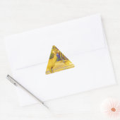 Mosterd gekleurd deer met lichtblauw driehoek sticker (Envelop)