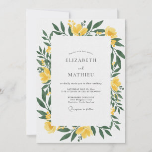 Mosterd Gele Eucalyptus Bruiloft Kaart