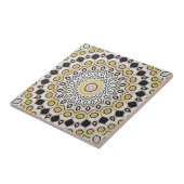 mosterd gele patroontegels tegeltje (Zijkant)