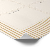 Mosterd Gestreepte weekplanner afdrukbaar Poster (Hoek)