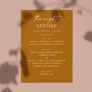 Mosterd Herfst repetitie diner. Nacht voor modern Menu