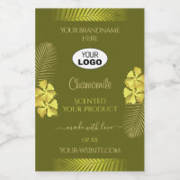 Mosterd Productlabels Geel Hawaï Bloemen Logo