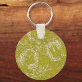 Mosterd Schildpad abstracte print van LeahG Sleutelhanger (Voorkant)