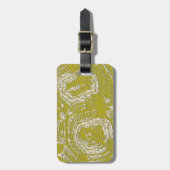 Mosterd Schildpad Shell abstract print van LeahG Bagagelabel (Voorkant verticaal)