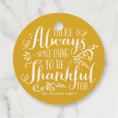 Mosterdgeel altijd dankbaar citaat Thanksgiving Bedankjes Labels (Achterkant)