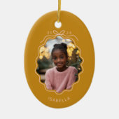 Mosterdgeel Blush Pink Simple Bow Ornament (Voorkant)