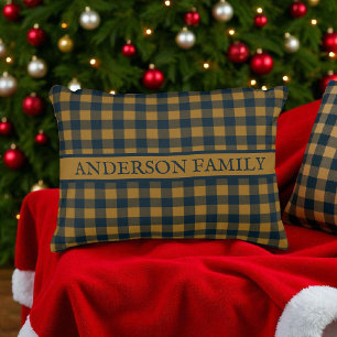 Mosterdgeel Buffalo Plaid Rustieke Patroon Decor Accent Kussen